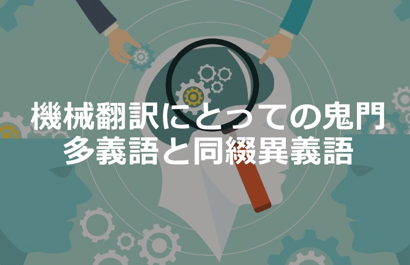 機械翻訳にとっての鬼門：多義語と同綴異義語